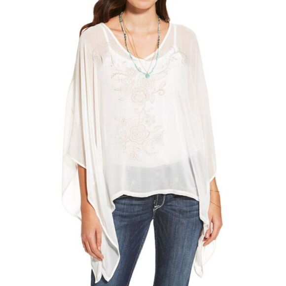 NWT ARIAT Taos Top White Size Small - Picture 1 of 8